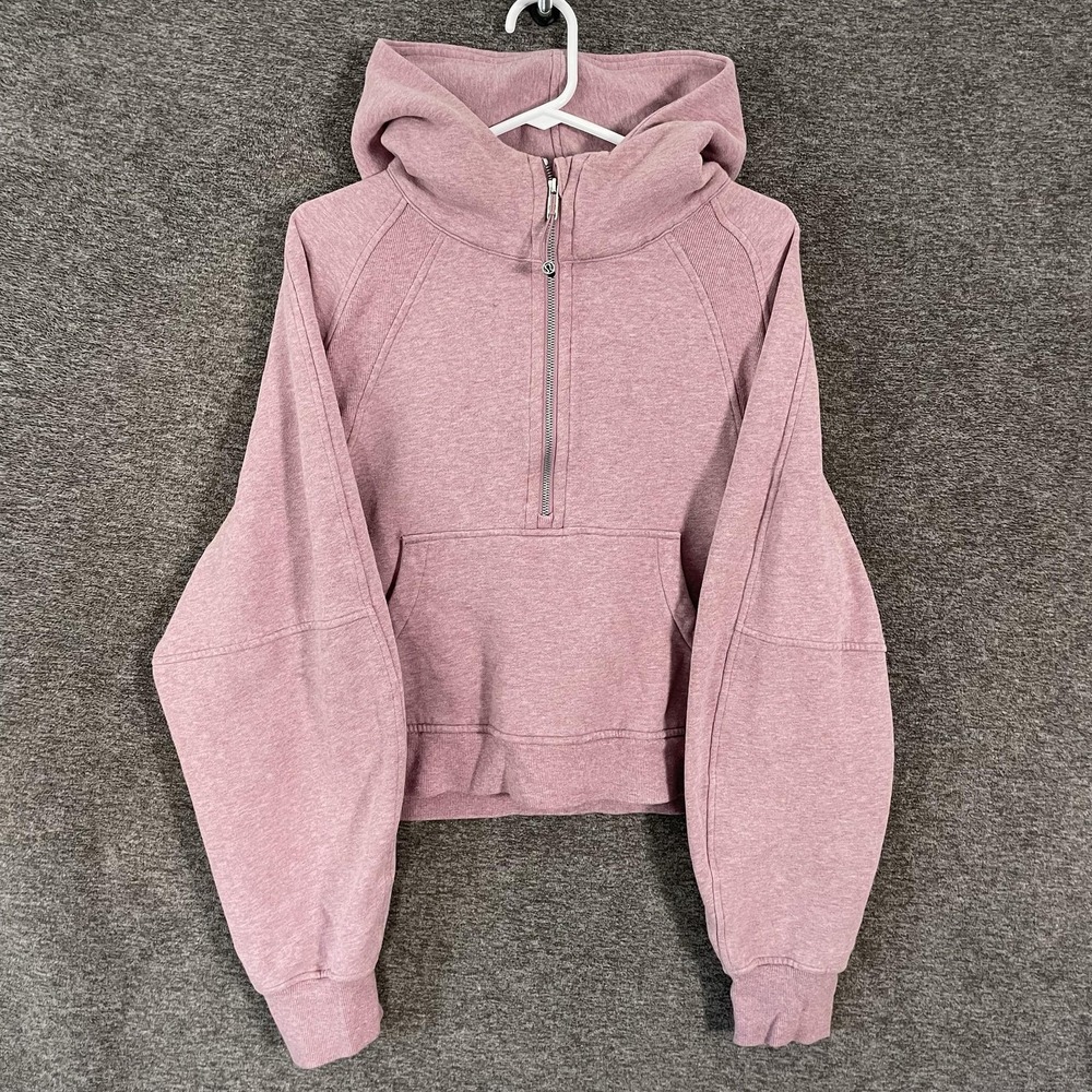 Lululemon Scuba Oversized Half Zip Hoodie Womens XL/XXL Pink Fleece Pullover